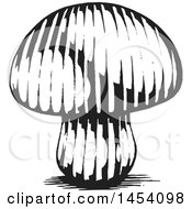 Poster, Art Print Of Black And White Sketched Mushroom