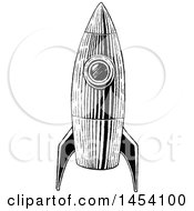 Poster, Art Print Of Black And White Sketched Rocket