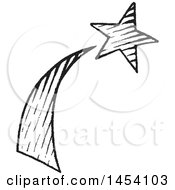 Poster, Art Print Of Black And White Sketched Shooting Star