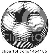 Clipart Of A Black And White Sketched Soccer Ball Royalty Free Vector Illustration
