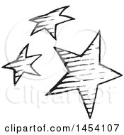 Poster, Art Print Of Black And White Sketched Group Of Stars