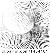 Clipart Graphic Of A Background Of A Black And White Halftone Dot Tunnel Royalty Free Vector Illustration