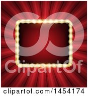 Poster, Art Print Of Rectangle Illuminated Frame Over Red Rays
