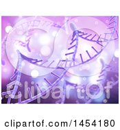 Clipart Graphic Of A Background Of 3d Dna Strands On Purple Royalty Free Illustration