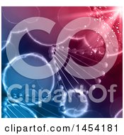 Clipart Graphic Of A Background Of 3d Dna Strands And Bubbles Royalty Free Illustration