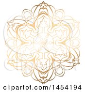 Clipart Graphic Of A Fancy And Ornate Golden Design Element Royalty Free Vector Illustration