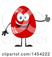 Poster, Art Print Of Cartoon Red Easter Egg Mascot Character Giving A Thumb Up