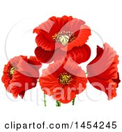 Clipart Graphic Of Beautiful Red Poppies Royalty Free Vector Illustration