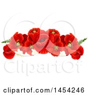 Border Of Beautiful Red Poppies