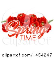 Poster, Art Print Of Red Poppies With Spring Time Text