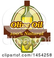 Clipart Graphic Of A Green Olives And Oil Design With Text Royalty Free Vector Illustration