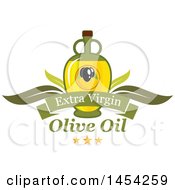Clipart Graphic Of A Black Olives And Oil Design With Text Royalty Free Vector Illustration