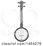 Poster, Art Print Of Grayscale Banjo Instrument