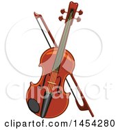 Clipart Graphic Of A Violin And Bow Royalty Free Vector Illustration