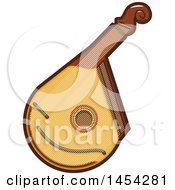 Clipart Graphic Of A Mandolin Instrument Royalty Free Vector Illustration