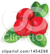 Clipart Graphic Of Cowberries And Leaves Royalty Free Vector Illustration