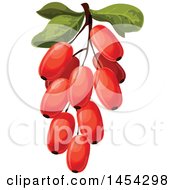 Clipart Graphic Of A Branch Of Barberries Royalty Free Vector Illustration