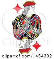 Clipart Graphic Of A French Styled Jack Of Diamonds Design Royalty Free Vector Illustration