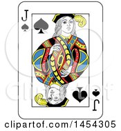Clipart Graphic Of A French Styled Jack Of Spades Playing Card Design Royalty Free Vector Illustration