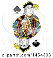Clipart Graphic Of A French Styled Jack Of Spades Design Royalty Free Vector Illustration