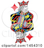 Clipart Graphic Of A French Styled King Of Diamonds Design Royalty Free Vector Illustration