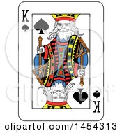 Clipart Graphic Of A French Styled King Of Spades Playing Card Design Royalty Free Vector Illustration