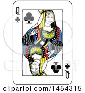 Poster, Art Print Of French Styled Queen Of Clubs Playing Card Design