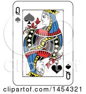 Poster, Art Print Of French Styled Queen Of Spades Playing Card Design