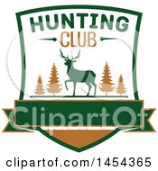 Clipart Graphic Of A Deer Hunting Shield Royalty Free Vector Illustration