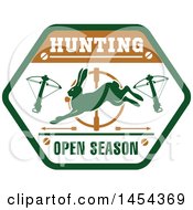 Poster, Art Print Of Crossbow And Rabbit Open Season Hunting Shield