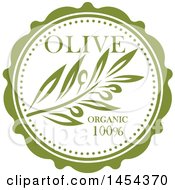 Poster, Art Print Of Green Olive Branch Label Design With Text