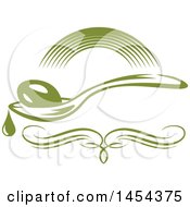 Poster, Art Print Of Green Olive And Spoon Design
