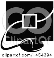 Clipart Graphic Of A Black And White Computer Screen And Mouse Royalty Free Vector Illustration by Vector Tradition SM