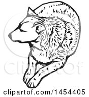 Clipart Graphic Of A Black And White Resting Dog Royalty Free Vector Illustration