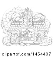 Poster, Art Print Of Cartoon Black And White Lineart Cottage