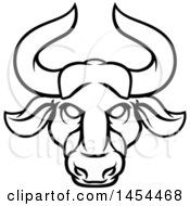Poster, Art Print Of Black And White Lineart Taurus Bull Astrology Zodiac Horoscope