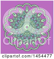 Poster, Art Print Of Decorative Mandala Design Over Purple