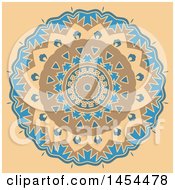 Clipart Graphic Of A Decorative Mandala Design Over Tan Royalty Free Vector Illustration by KJ Pargeter