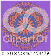 Decorative Mandala Design Over Purple