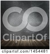 Clipart Graphic Of A 3d Wooden Table Top Against A Metal Wall Royalty Free Illustration