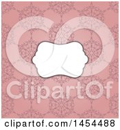 Clipart Graphic Of A White Frame Over A Vintage Pink Floral Pattern Background Royalty Free Vector Illustration