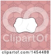 Poster, Art Print Of White Frame Over A Vintage Pink Floral Pattern Background