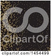 Clipart Graphic Of A Black Background With Gold Star Confetti Royalty Free Vector Illustration