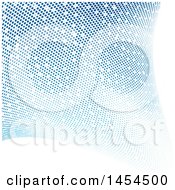 Poster, Art Print Of Blue Halftone Dots Wave On White