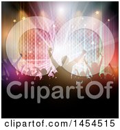 Poster, Art Print Of Silhouetted Crowd Of Dancers Against Checkers Lights And Stars