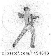 Poster, Art Print Of Man Dancing And Made Of Exploding Dots