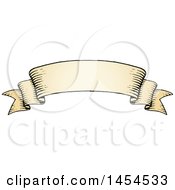 Poster, Art Print Of Sketched Parchment Scroll Ribbon Banner