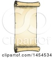 Clipart Graphic Of A Sketched Parchment Scroll Royalty Free Vector Illustration