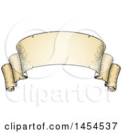 Clipart Graphic Of A Sketched Parchment Scroll Ribbon Banner Royalty Free Vector Illustration