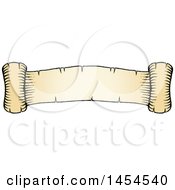 Clipart Graphic Of A Sketched Parchment Scroll Ribbon Banner Royalty Free Vector Illustration by cidepix